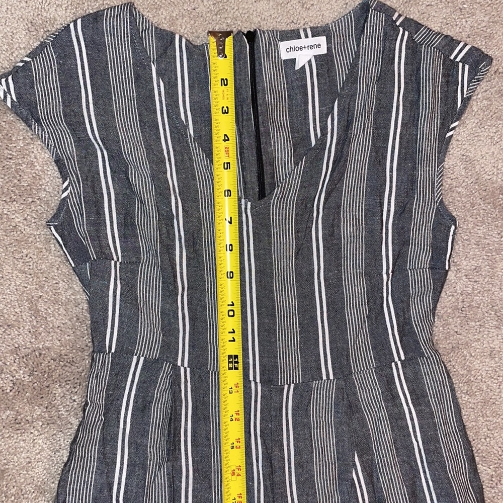 Chloe + Rene blue and white striped romper - Picture 7 of 9